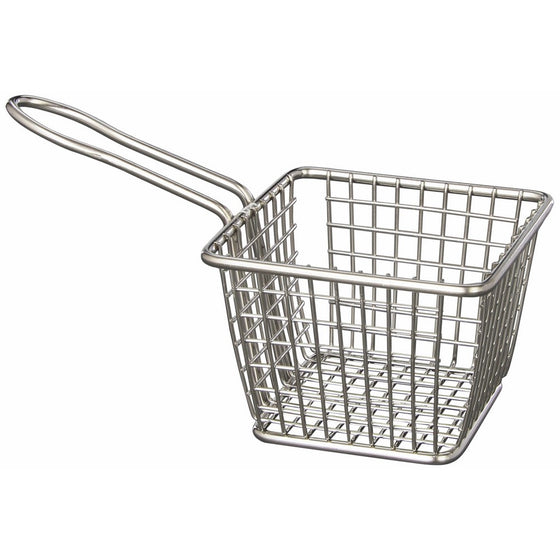 American Metalcraft FRYS443 Stainless Steel Square French Fry Basket Holder, 4-Inch, Silver