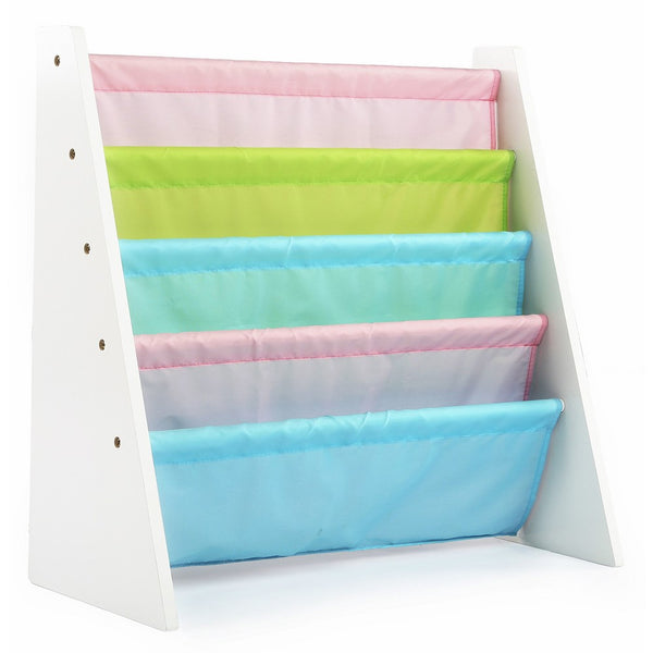 Tot Tutors Kids Book Rack Storage Bookshelf, White/Pastel (Pastel Collection)