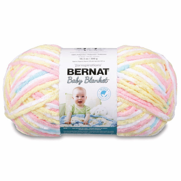 Bernat Baby Blanket Yarn - (6) Super Bulky Gauge - 10.5 oz - Pitter Patter - Single Ball Machine Wash & Dry