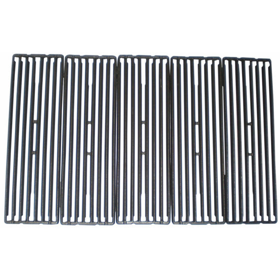 Music City Metals 67845 Matte Cast Iron Cooking Grid Replacement for Select Gas Grill Models by Broil King, Huntington and Others, Set of 5