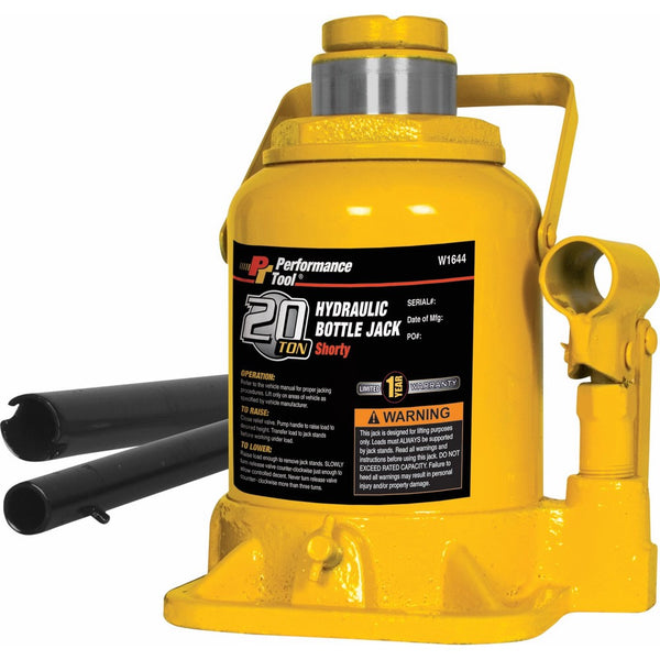 Performance Tool W1644 20 Ton (40,000 lbs.) Heavy Duty Shorty Bottle Jack