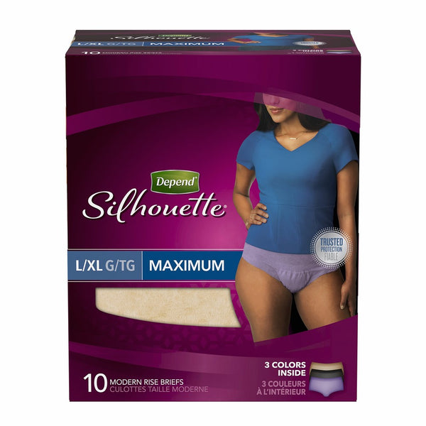 Depend Silhouette Incontinence Underwear for Women, Maximum Absorbency, L/XL