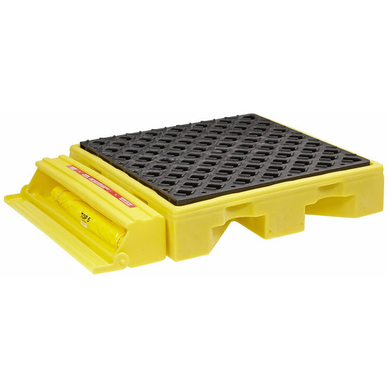 UltraTech 1320 Polyethylene Ultra-Spill Deck P1 Module Bladder System, 1 Drum 1500 lbs Capacity, 5 Year Warranty, Yellow