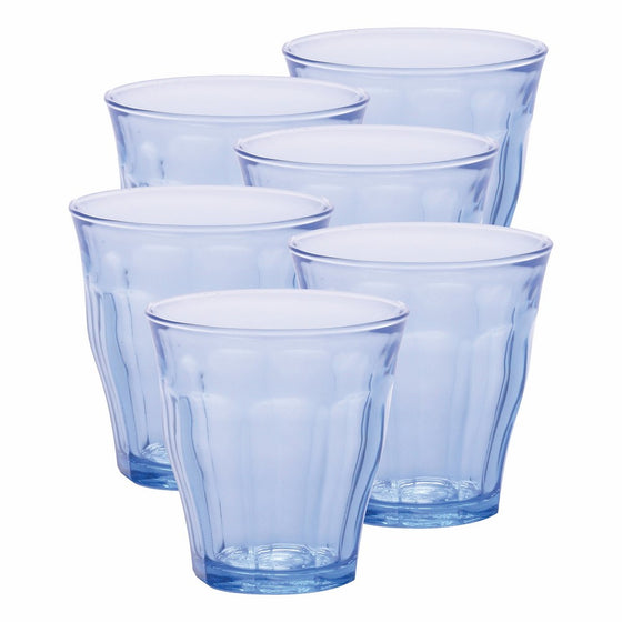 Duralex Made In France Picardie Marine Glass Tumbler (Set of 6) 11 oz, Blue