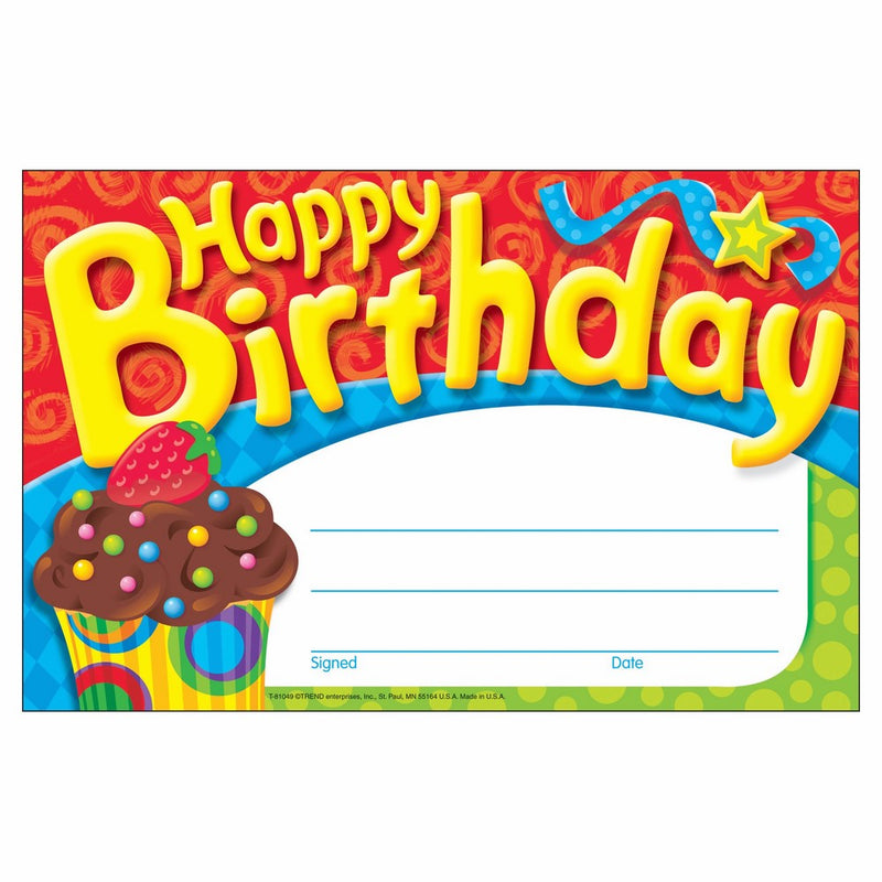TREND enterprises, Inc. Happy Birthday The Bake Shop Recognition Awards, 30 ct