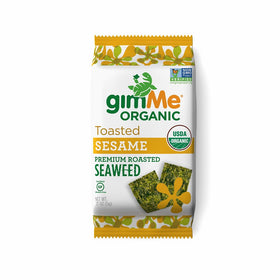 gimMe Snacks Organic Premium Roasted Seaweed, Sesame, 5 gram, 12 Count