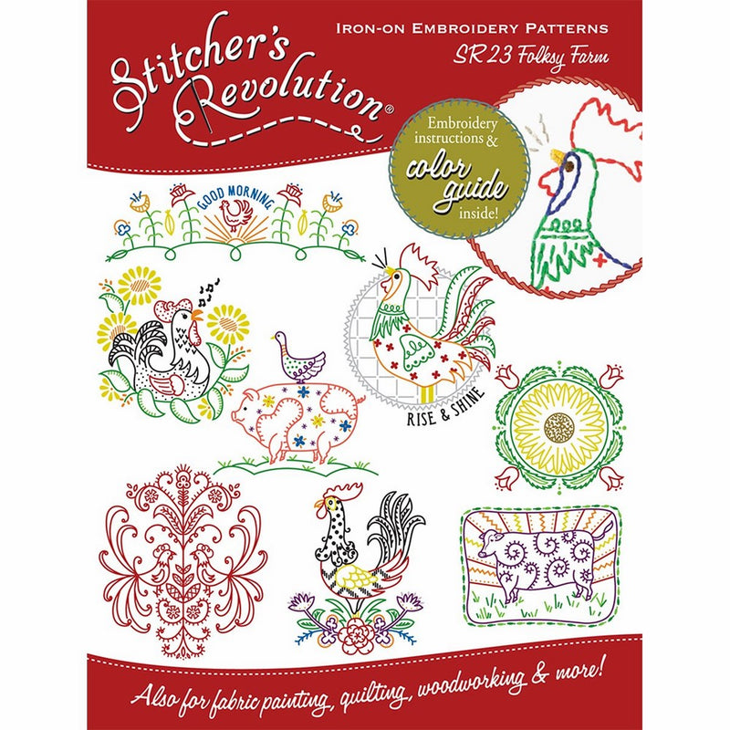 Stitcher's Revolution Folksy Farm Iron-On Transfer Pattern for Embroidery