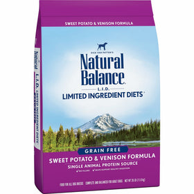 Natural Balance L.I.D. Limited Ingredient Diets Dry Dog Food, Grain Free, Sweet Potato & Venison Formula, 26-Pound