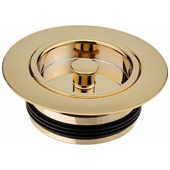 Westbrass Push-In Replacement Disposal Flange & Stopper, Polished Brass, D2091-03