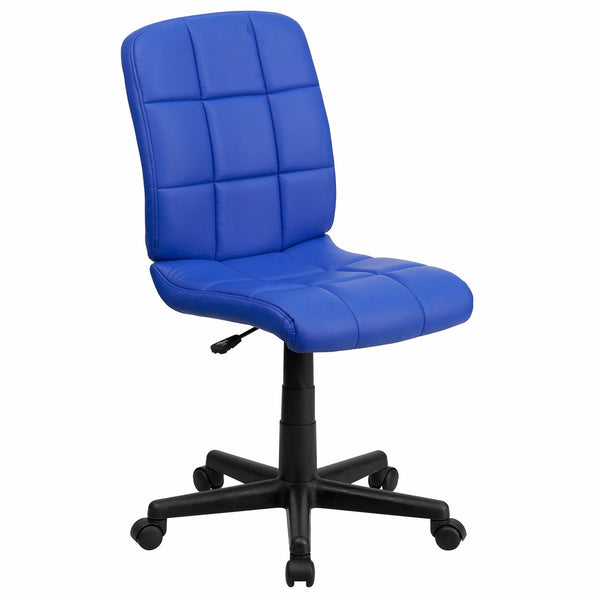 Flash Furniture Mid-Back Blue Quilted Vinyl Swivel Task Chair