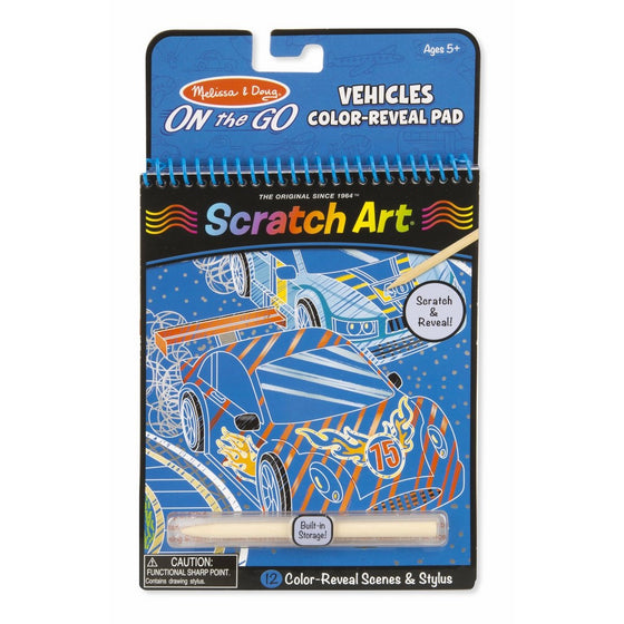 Melissa & Doug On the Go Scratch Art Color-Reveal Pad - Vehicles