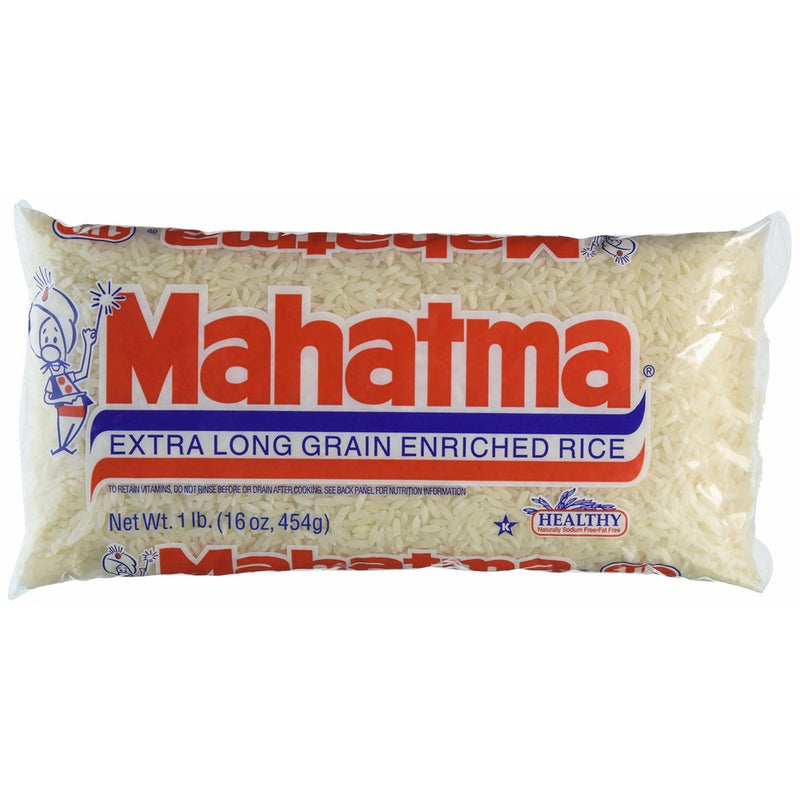 Mahatma Extra Long Grain Enriched Rice - Naturally Sodium Free & Fat Free - Net Wt. 16 OZ (454 g) Each - Pack of 3
