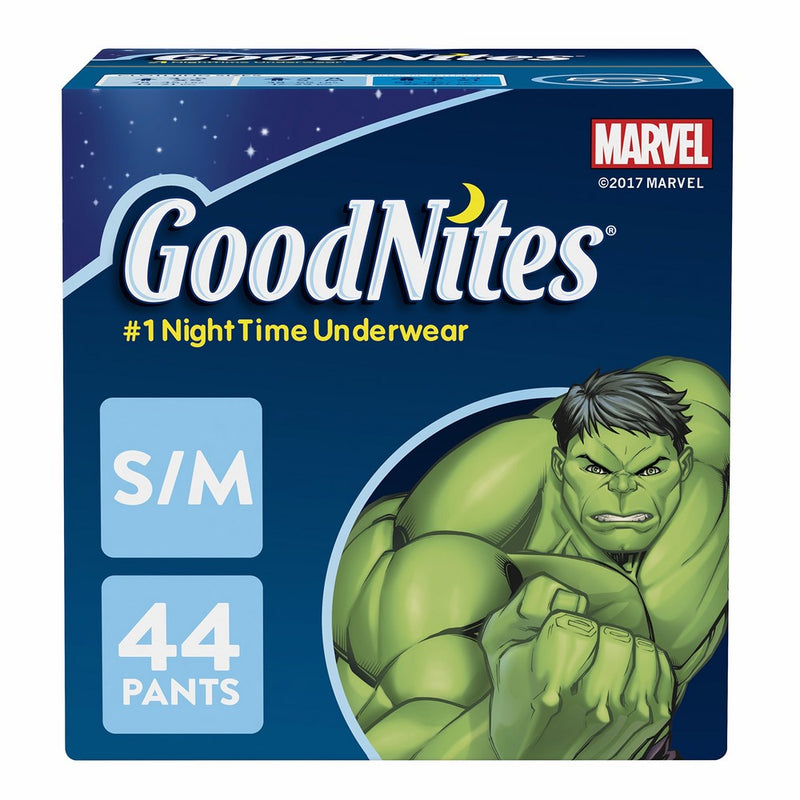 GoodNites Bedtime Bedwetting Underwear for Boys, S-M, 44 Ct. (Packaging May Vary)