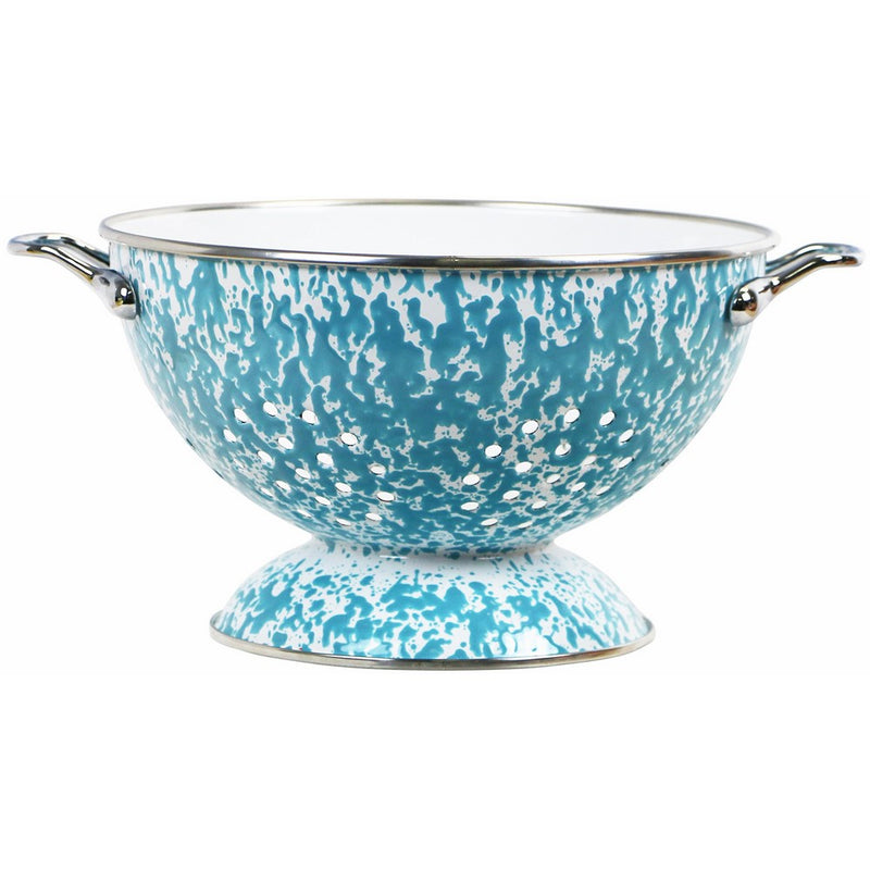 Calypso Basics by Reston Lloyd Powder Coated Enameled Colander, 3 quart, Turquoise Marble
