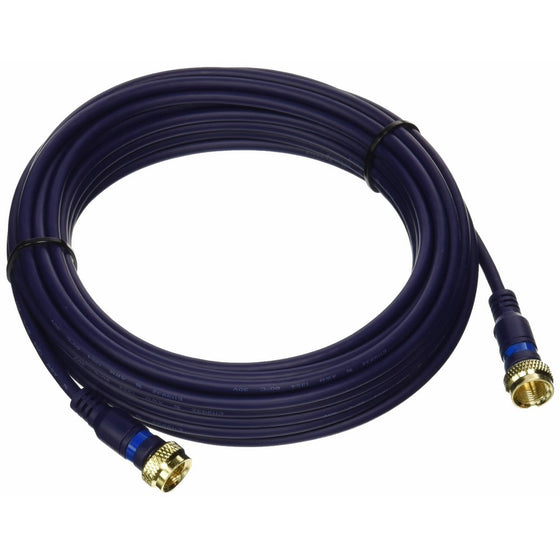 C2G 27229 Velocity Mini-Coax F-Type Cable, Blue (25 Feet, 7.62 Meters)