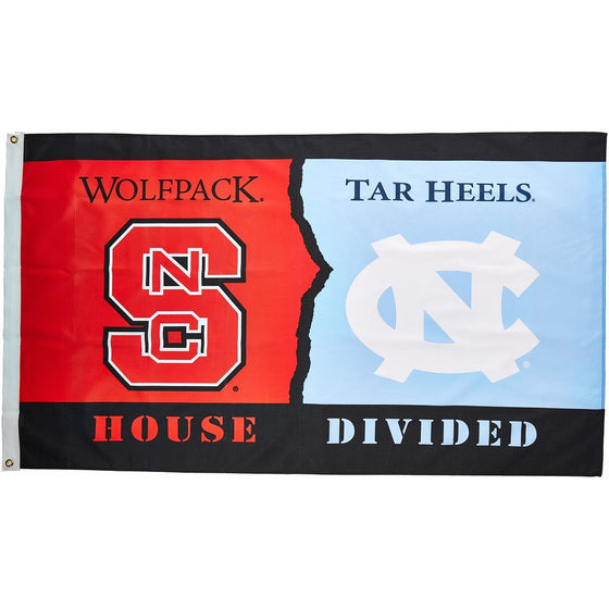 NCAA N. Carolina - Nc State 3-by-5 Foot Flag with Grommets - Rivalry House Divided
