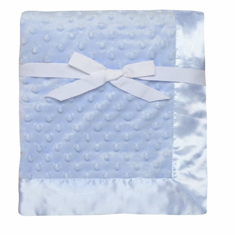 Baby Starters Textured Dot Blanket with Satin Trim, Blue 30" x 40"