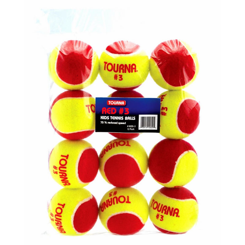 Tourna Low Compression Quickstart Tennis Balls for 36-Feet Court (Pack of 12)