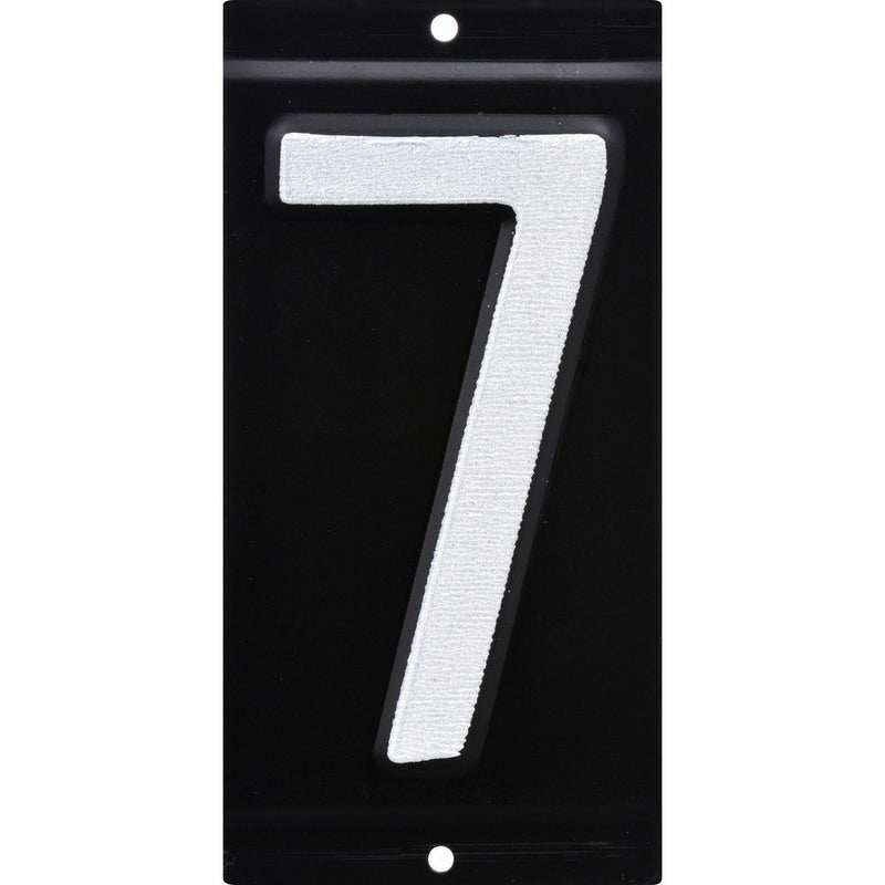HIllman 841668 3-Inch Nail-On Aluminum Reflective Mailbox Number 7