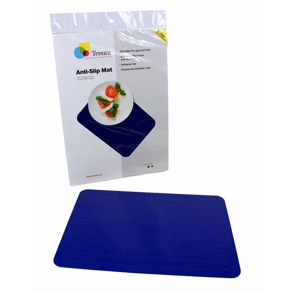 Tenura 75373-3502 Blue Silicone Non-Slip Table Mat, 13-3/4" Length x 10" Width