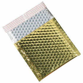 Aviditi GBM0706GD Glamour Bubble Mailer, 6-3/4" Length x 7" Width, Gold (Case of 72)
