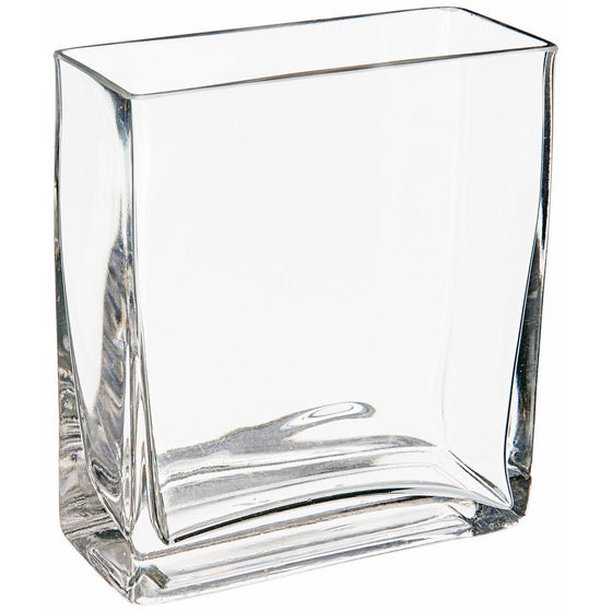 WGV Clear Rectangle Block Glass Vase, 2 by 5 by 6-Inch