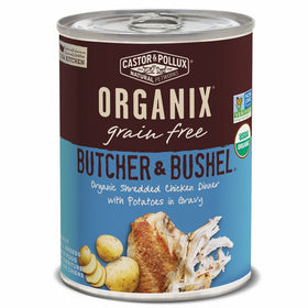 Butcher & Bushel Grain Free Organic Shredded Chicken Dinner with Potatoes in Gravy Wet Dog Food, 12.7 oz, case of 12