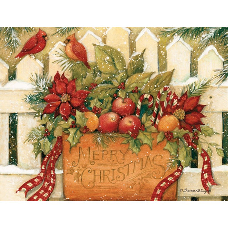 LANG 1004675- "Merry Christmas Welcome", Boxed Christmas Cards, Artwork by Susan Winget" - 18 Cards, 19 envelopes - 5.375" x 6.875"