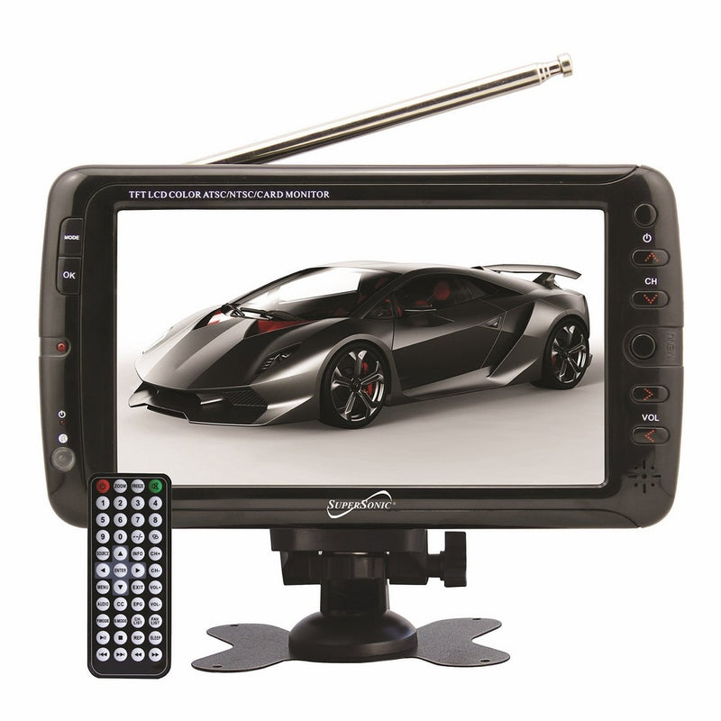 SuperSonic Portable Widescreen LCD Display with Digital TV Tuner, USB/SD Inputs and AC/DC Compatible for RVs, 7-Inch