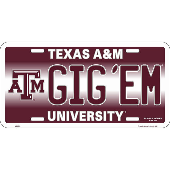 HangTime GIG 'EM Texas A & M Novelty License Plate