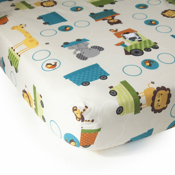 Bedtime Originals Crib Fitted Sheet, Choo Choo