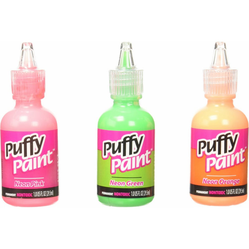 I Love To Create 28582 Tulip 3D Puffy Fashion Paint, 1-Ounce, Pink/Orange/Lime Green, 3-Pack