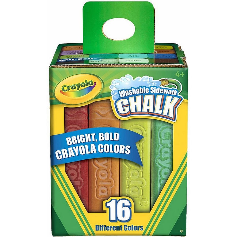Crayola Washable Sidewalk Chalk, Assorted Colors 16 ea (Pack of 8)
