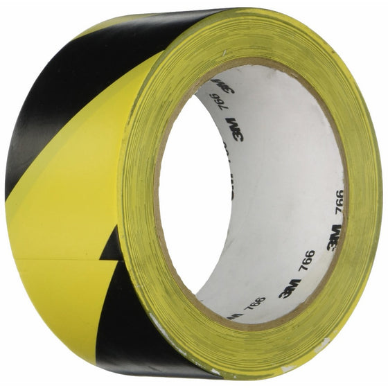 3M 766 Black & Yellow Hazard Warning/Safety Stripe Tape 2" x 36 Yard (Single Roll)