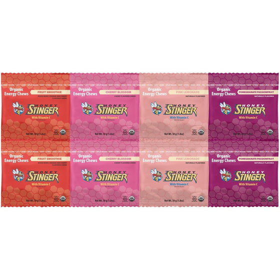 Honey Stinger Organic Energy Chews Variety Pack of 8