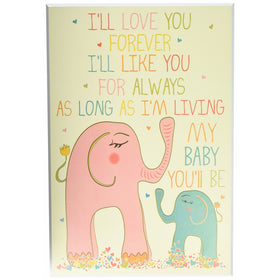 The Kids Room by Stupell Elephants Art Wall Plaque, I'll Love You Forever, 11 x 0.5 x 15, Proudly Made in USA