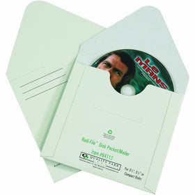BOX USA BMM1145 Fibreboard CD Mailers, 5 1/8" x 5", White (Pack of 100)
