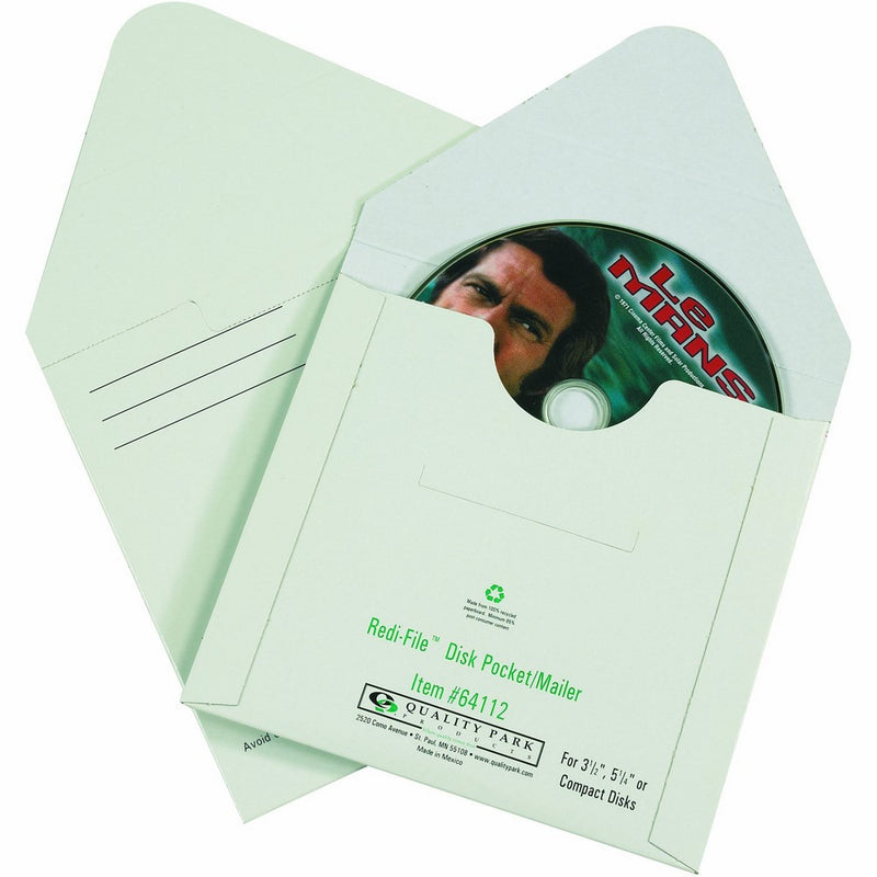BOX USA BMM1145 Fibreboard CD Mailers, 5 1/8" x 5", White (Pack of 100)