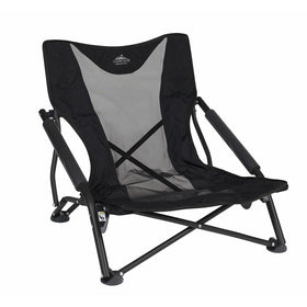 Cascade Mountain Tech Compact Low Profile Outdoor Folding Camp Chair - Black