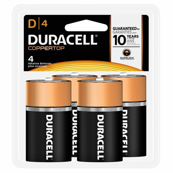 Duracell Coppertop Alkaline D Batteries - 4 Count