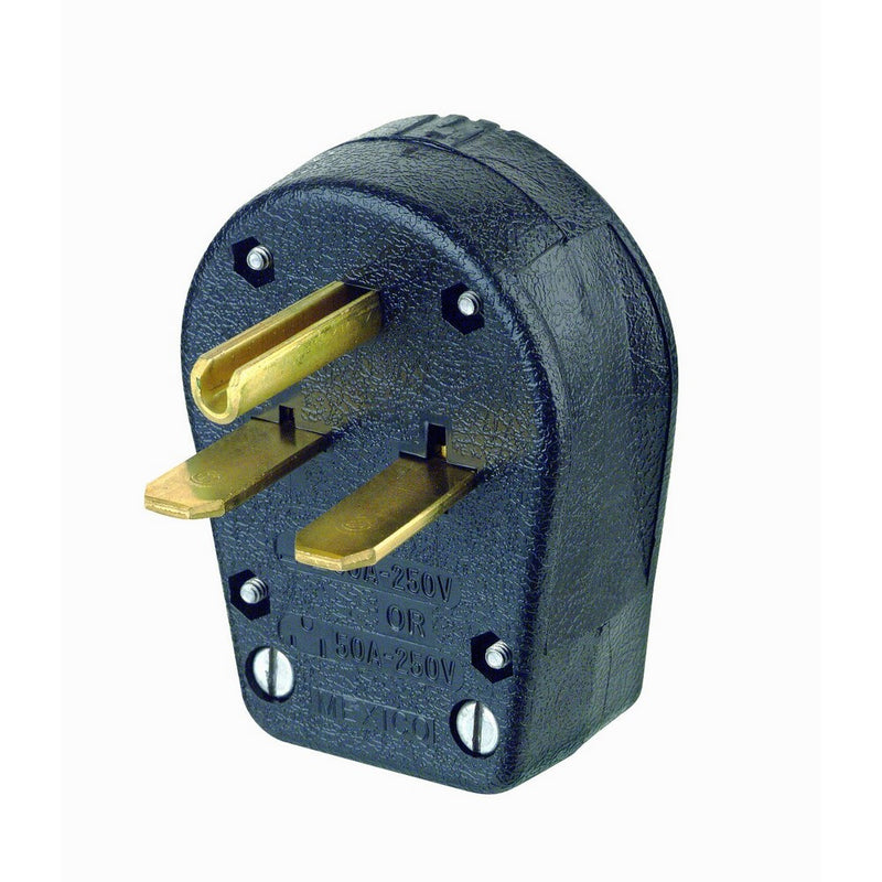 Leviton 931 30/50 Amp, 250 Volt, Plug, Angle, Grounding, Black