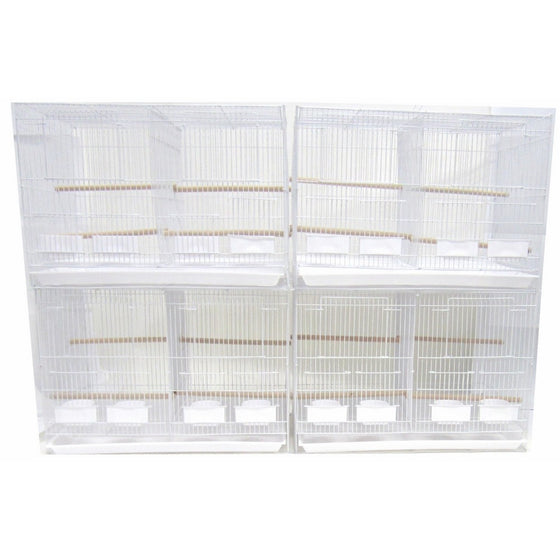 YML Medium Breeding Cages with Divider, Lot of 4, White