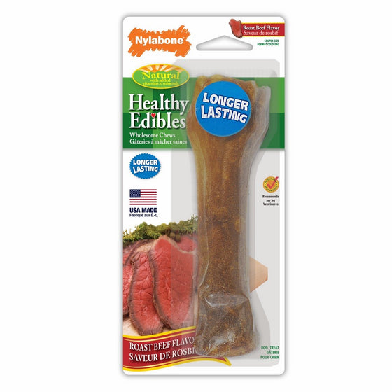 Nylabone Healthy Edibles Natural Dog Treats, Roast Beef, X-Large, 1 Count