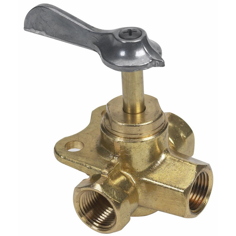Moeller Fuel Tank Three-Way Valve (3/8", Brass)