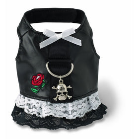 Doggles Biker Dress Dog Harness, Black, Extra Small
