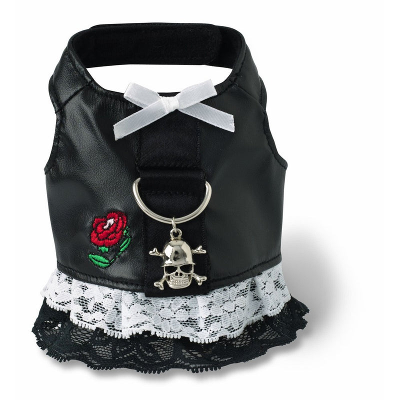 Doggles Biker Dress Dog Harness, Black, Extra Small