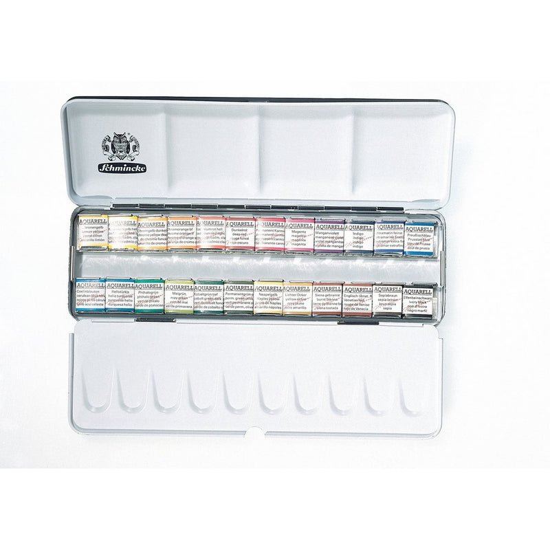 Schmincke Horadam Aquarell Half-Pan Paint Metal Set, Set of 24 Colors (74424097)