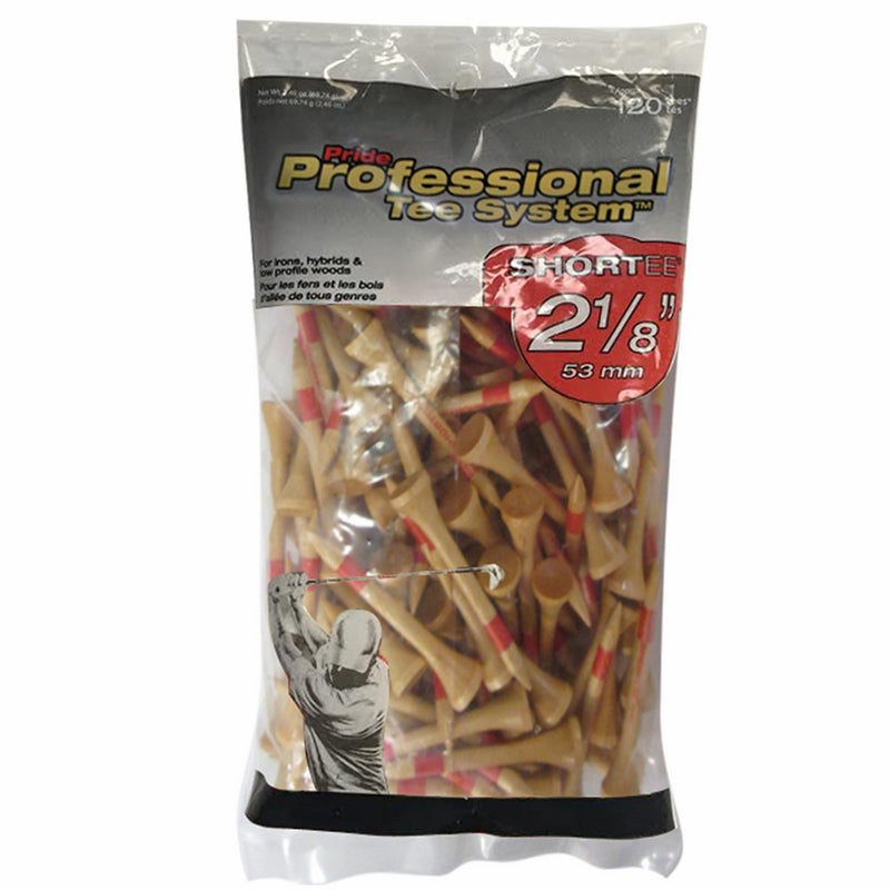 Pride Professional Tee System Shortee Tee, 2-1/8 Inch -120 Count (Red on Natural)
