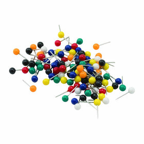 ADVANTUS Medium Head Map Tacks, 3/8-Inch Shank, 3/16-Inch Head, Box of 100, Assorted Colors (MTA)