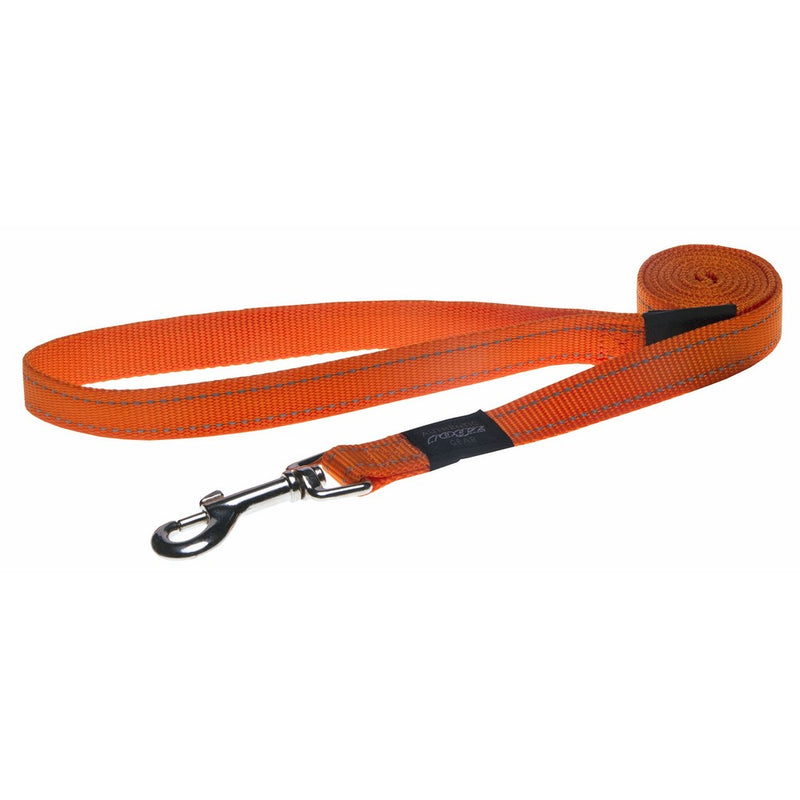 Reflective Dog Leash for Extra Large Dogs, 1" wide, 6' long, Orange